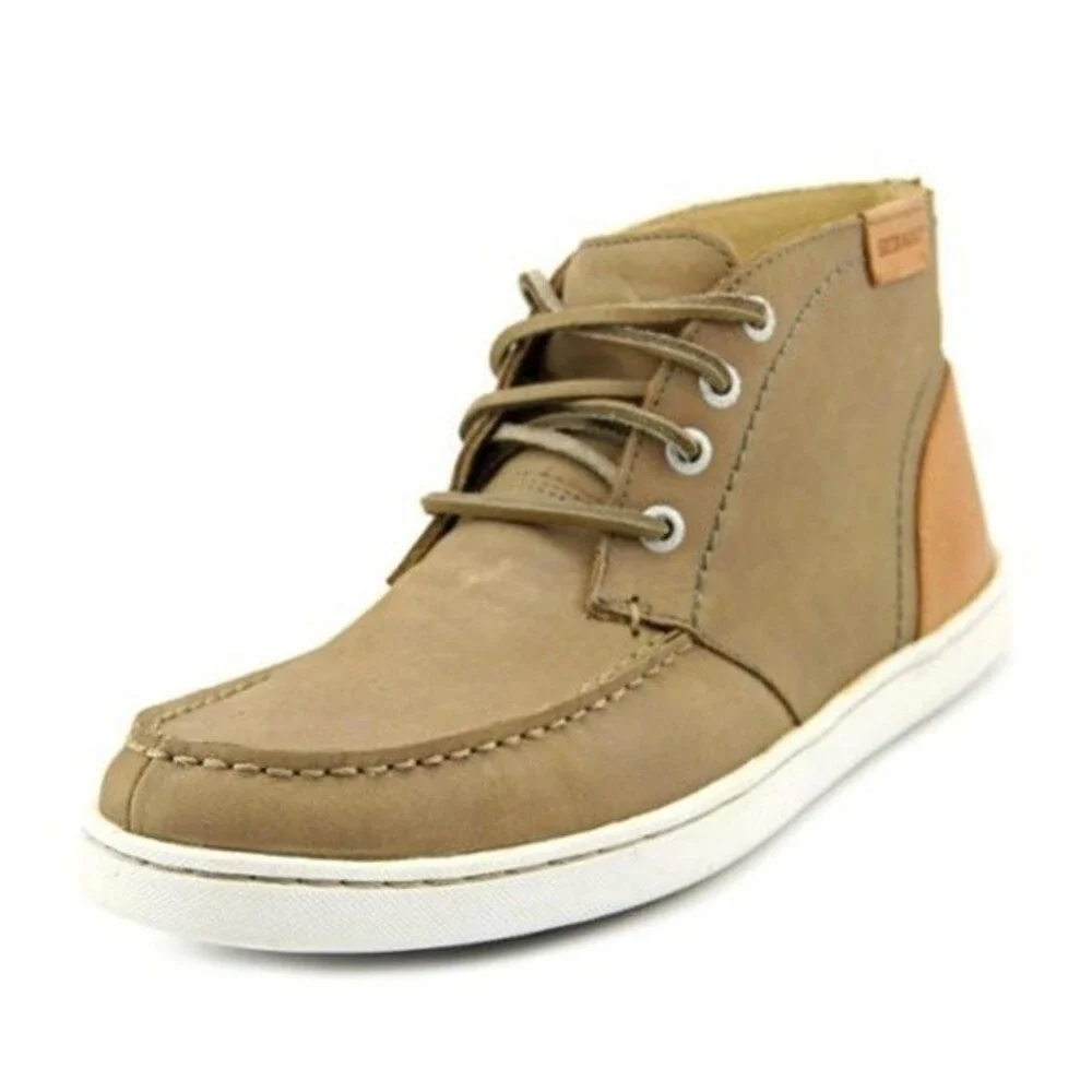 Sebago Ryde Chukka Dark Taupe & Tan Leather Casual Lace Up Ankle Boots